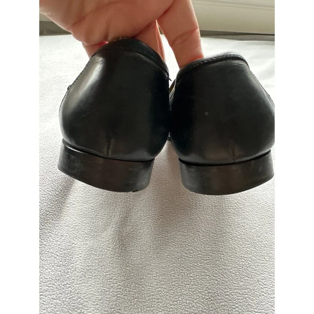 Johnston Murphy‎ Shoes Mens 9 Woven Leather Slip on Black Casual
